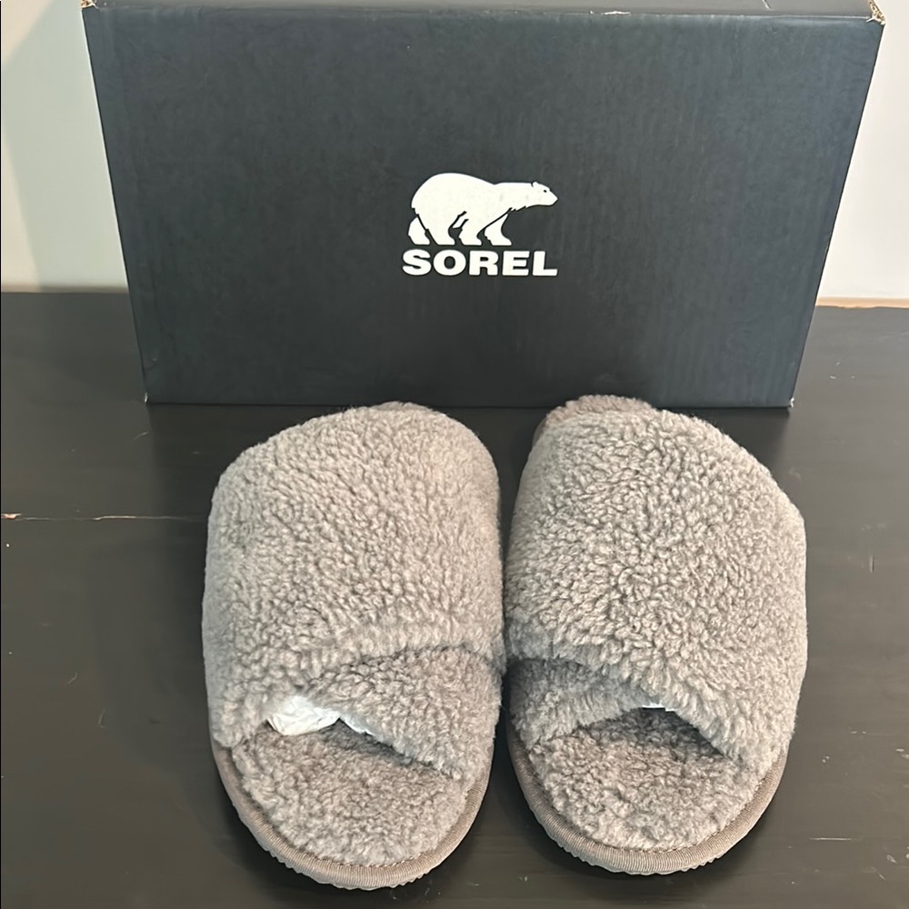 Sorel Charcoal Fleece Slippers